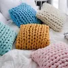 Cushion/Decorative Pillow Style Hand-woven Coarse Wool Filled With Cotton Fabric Thread Woven Cushion Sofa Chair Waist