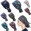 1 PC casquette de travail avec bouton cheveux longs réglable chapeau de travail porte-queue de cheval cravate dos chapeaux pour femmes hommes unisexe Scrub Cap Y21111