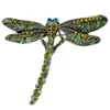 Bronze libellule strass broches mode insecte femmes Style rétro luxe brillant broche broches boutonnière vêtements accessoires