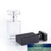 Bottiglia di vetro spray per profumo da uomo da 30 ml Atomizzatore ricaricabile quadrato Bottiglia di vetro trasparente nera1