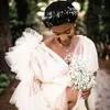 2021 Happiness Ruffle Maternity Bridal Bow Undergarments Long Sleeves Wedding Sleepwear Bathrobe Nightgowns Tiered Ruffles Robes for Women Photoshoot