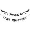 I LOVE HALLOWEEN Bat Banners Decor 2.2m Room Garden Glitter Strings Hanging Bunting Flag Festival Party Decoration Supply