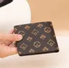 Damska męska moda moda zamykana kieszonkowa luksusowe monety portfela karty kredytowe obudowa brązowe monogramy w kratę portfele na płótnie