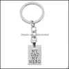 Porte-clés Bijoux Creative Sculpté Mon Père Héros Anglais Lettres Pendentif Porte-clés Dog Tag Père Voiture Aessories Cadeau Drop Delivery 2021 7Oqnj