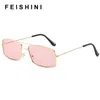 Солнцезащитные очки Feishini знаменитости крошечные мужчины женщины бренд дизайн ретро прозрачные красочные моды солнцезащитные очки дамы хип-хоп красный