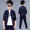 Jungen Frühling Kinder Casual Reißverschluss Mantel Jacke + Hosen Lange Ärmel Sport Kleidung Sets Kinder Kleinkinder 4 6 7 8 9 10 12 Y X0719