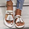flat open toe sandals tassels
