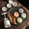 Moon Cake Tools Cookie Flower Stamp Mooncake Mold Kitchen Supplies Bakery Molds Ma'amoul Oriental Pastry Mould Form for Baking 210225