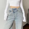 Mom Jeans Womens Baggy High Waist Straight Pants Women White Black Fashion Casual Loose Undefined Trousers 210616