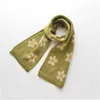 Korean Style Winter Baby Kids Cute Floral Printed Knitted Scarf Boys Girls Soft Warm Neckerchief Wrap 210615