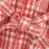 Giubbotti da donna Donna Dolce Rosso Sciolto Telai Camicia di Tweed Giacca 2022 Autunno Elegante Femlae Oversize Plaid Outwear Donna