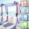 Party Decoration 500cm * 135cm Sheer Organza Multi-gebruik Bruiloft Stoel Sash Bow Table Runner Swag Decoraties