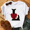 Custom Name Letter Combination Women T Shirt Rose Flower Letter Font A B C D Skriv ut Kortärmad Tee Toppar Kvinnlig T-shirt Kläder X0527