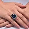 Squisito cristallo blu zircone argento sterling 925 anello di buona qualità bellissimi gioielli taglia 7 8 9 10 11 F1559