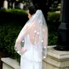 Bridal Veils Bride Veil 3D Floral Pearls With Flowers Wedding For Cover Fingertip