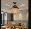 52 pouces américain rétro ventilateur de plafond lampe cage en bambou avec lumière télécommande ventilateur lampes chambre décor Silent Motor Home