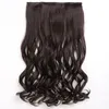 Synthetic Wigs Long Curly Clip In One Piece Hair 5 Clips False Brown Black Pieces For Women WH0533