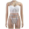 Women's Sleepwear Sexy Lingerie Woman Pama Sets Ladies Lace Flashing Diamond Three-point Pamas Pijamas De Mujer