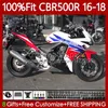 Spritzguss-rote blaue Karosserien für HONDA CBR 500 CBR500 R RR CC 500R 500CC 2016 2017 2018 Karosserie 111No.76 CBR500RR CBR500CC 16-18 CBR500R 16 17 18 OEM-Verkleidungen