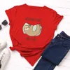 100% Cotton Women T-Shirt Lazy Sloth Weekend Plans No Plans Print O-Neck Short Sleeve Summer Female Tees Top W739 210526