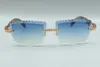 スタイルベストセラーピーコック木製寺院メガネ3524021、切断レンズ中ダイヤモンドサングラス、サイズ：58-18-135mm