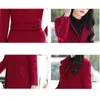 Kvinnor Woolen Coats Winter Trench Fashion Long Toppar Kvinnors Woat Elegant Bodycon Dubbelbröst 210820