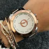 Orologi di marca di moda da donna, ragazza, cristallo, grandi lettere, stile, metallo, cinturino in acciaio, orologio da polso al quarzo, regalo popolare, durevole, piuttosto affascinante