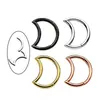 Autres boucles d'oreilles de lune 316L ACIER ETAL Cartilage Tragus Piercings Labret Nose Hoop Rings Daith Piercing Sexy Jewelry Wholesale