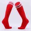 Calcetines antideslizantes para hombre, tubo largo por encima de la rodilla, medias de compresión de fútbol a rayas, deportes al aire libre, gimnasio