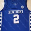 Maglia da basket Wsk NCAA College Kentucky Wildcats Sahvir Wheeler blu taglia S-3XL Tutti i ricami cuciti