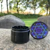 New Mandala Series Metal Aluminum Smoking Herb Grinder 50MM 4 Piece Sharp Diamond Teeth Tobacco Herbal Grinders Spice Crusher Hand Muller