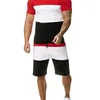 Erkekler tee polo eşofman 2 adet erkek setleri erkek giyim spor giyim seti fitness yaz baskısı erkek şort ve t shirt erkek gündelik takım elbise 6xl