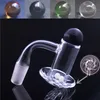 Ny Desginer Beveled Edge Quartz Banger Nail Cyclone Spinning Blender Quartz Banger Nails With Terp Pearl and Colorful Ball Carb Cap