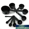 Tasses à mesurer en plastique noir 10pcs / lot Cuillère à mesurer Outils de cuisine Ensemble de mesure Outils pour la cuisson du thé au café Prix d'usine Conception d'expert Qualité Dernière