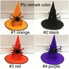 Chapeaux de fête Halloween Dropits pour la mascarade Dress Up Rose Mesh Tissu non tissé Chapeau de sorcière Divers styles C70816i