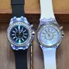 Luminous diamond watch USA fashion trend men woman watches lover color LED light jelly Silicone Geneva Transparent student wristwatch couple kids gift