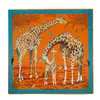 2021 Joker grande taille carré soie Bandanas femmes mode sergé girafe écharpe châle imprimé Animal gros Bandanas en gros 130*130CM Q0828