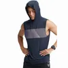 Running Jerseys Men Bodybuilding Tank Tops Gym Workout Fitness Sleeveless Shirt Vest Male Summer 2021 Sports Hooded T