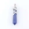 Dragon Tribe Pendentif en pierre naturelle Hexagonal Cristal Totem Quartz Aventurine Améthyste Bleu Sable Lapis Lazuli Prisme Ethnique Suspendu 295N