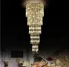 LEDモダンシャンデリアクリスタルシャンデリアライトフィクスチャホテルパーラーロビーホーム屋内照明高級ロングクリスタルドロップライトD50CM 80CM