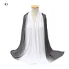 Fashion Hand-painted Hanging Fye Hijabs Long Shawl Muslim Women's Headwrap Two-color Gradient Scarves Islamic Head Wear