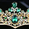 Nupcial Tiara Headpiece 2022 Vintage Pageant Pageant Crown New Liga Verde Diamante Emerald Noble Coroas Elegantes Headwear Quinceanera Marmelo Lady Penteado