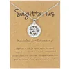 Image 3D signe du zodiaque pendentif collier cercle rond 12 Constellations clavicule chaîne colliers avec paquet de cartes