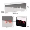 Inne zegary Akcesoria Digital Alarm Clock Lustro LED Snooze Night Lights Tabela Temperatury Elektroniczny USB Despertador