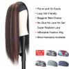 Yaki Straight Women's Headband Wig Natural Black Red Wig Daily Synthetic Hair Wigs for Women Female long straight headband wigs