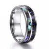 Fdlk 24 Stil 8 mm Mode Luxus Hartmetall Ring Holz Inlay Pfeil und Muschel Inlay Ring Hochzeit Herren Schmuck Geschenk Q070873436257007722