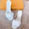 Femmes PVC été pantoufles nouvelles chaussures de créateur sandales à fleurs diapositives femme dame chaussures de plage plat nu pieds sandalias