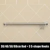 Stainless Steel Hanging Rod Home Kitchen Bar Organizer Wall Mounted Storage Stick Holder Tools Accessories 30405060cm Y200429