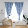 Curtain & Drapes 1 Panel Double Layers White PureTulle With Meteor Shower Hollow Out Shading Blackout Curtains Living Room Window 2JL882