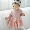 Spring Baby Bodysuits Skirt Uniform Clothes Double Cotton Climbing Delivery Lace Head Circumference Jumpsuit 210702